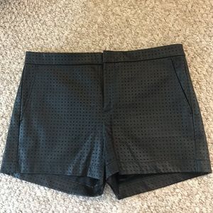 Leather Black Shorts